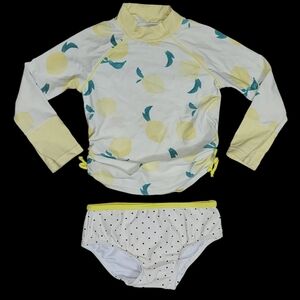 Jessica Simpson 2PC Long Sleeve Rash Guard Swimsuit Infant Girls 24 Months Besch